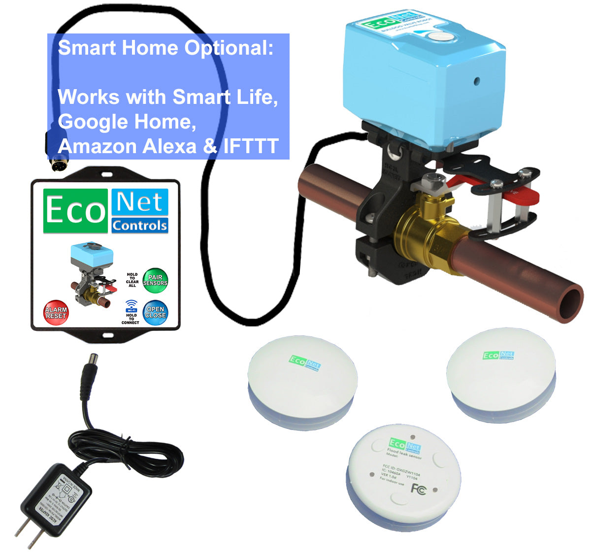 Bulldog-WIFI-JW Starter Kit with 3 sensors– Easy Installation, No Plumbing Required, Smart Home Optional for Your Home