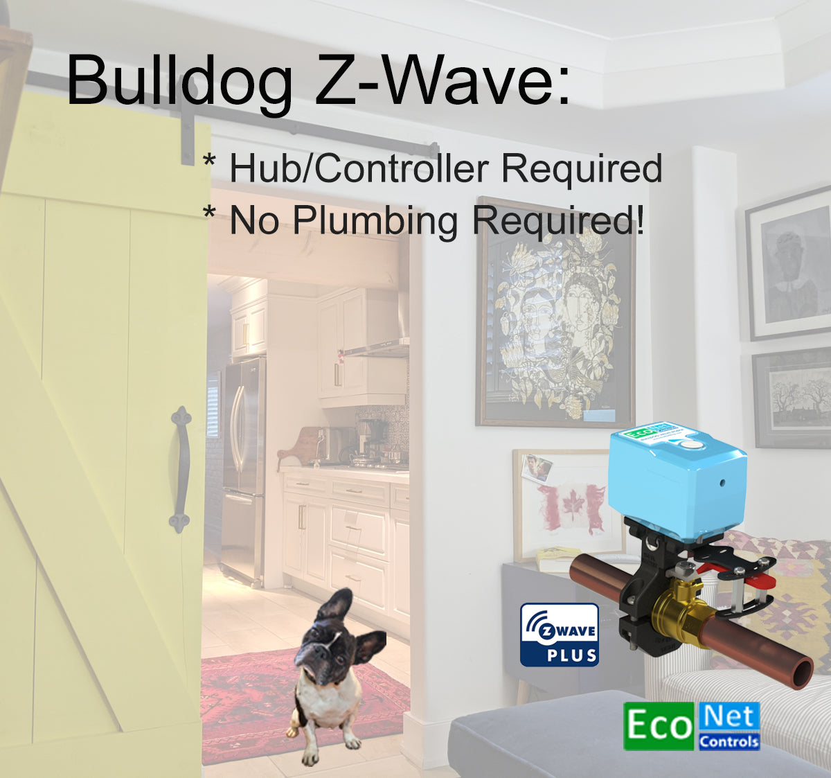 Bulldog Valve Robot EVC200-HC2LXL – Z-Wave Smart Water Valve, No Plumbing Required, Easy Installation for Valves up to 1.5" | Z-Wave Hub/Controller Required