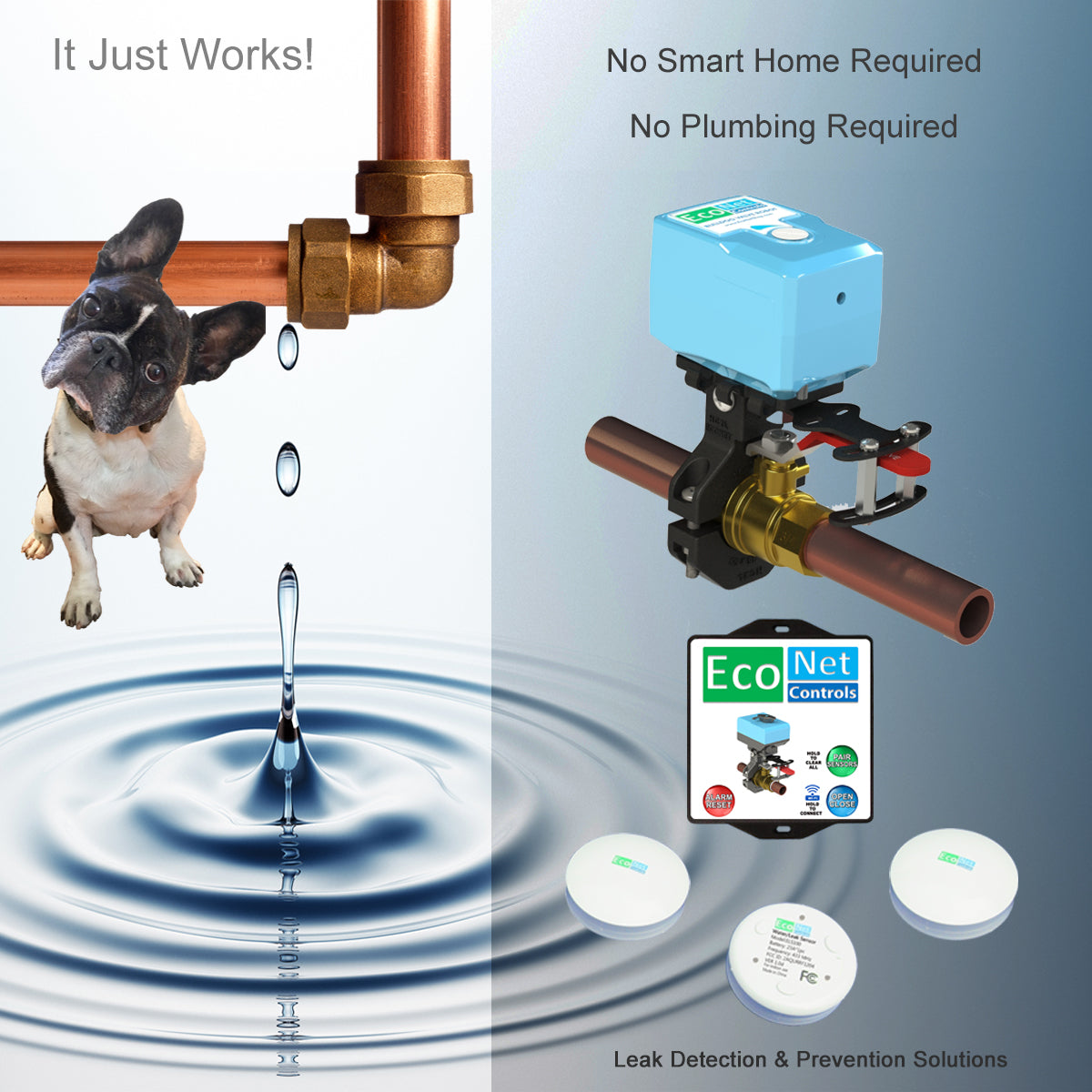 Bulldog-JW Starter Kit with 3 sensors– Easy Installation, No Plumbing Required, Smart Home Optional for Your Home | Free Shipping