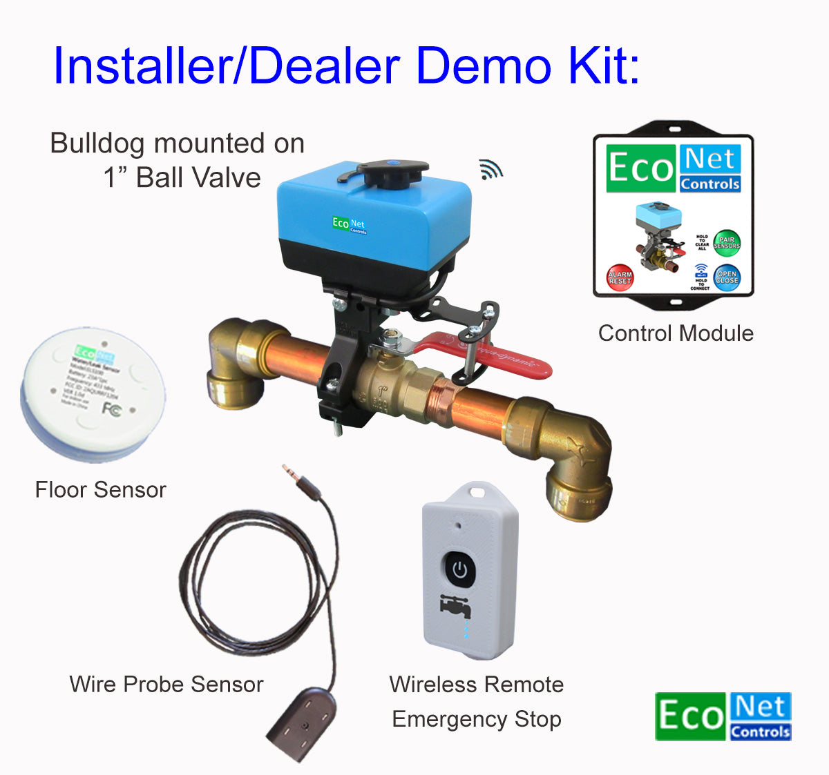 Bulldog-WIFI-JW Installer Demo Kit includes Puck Floor Sensor, Wired Sensor & Emergency Stop