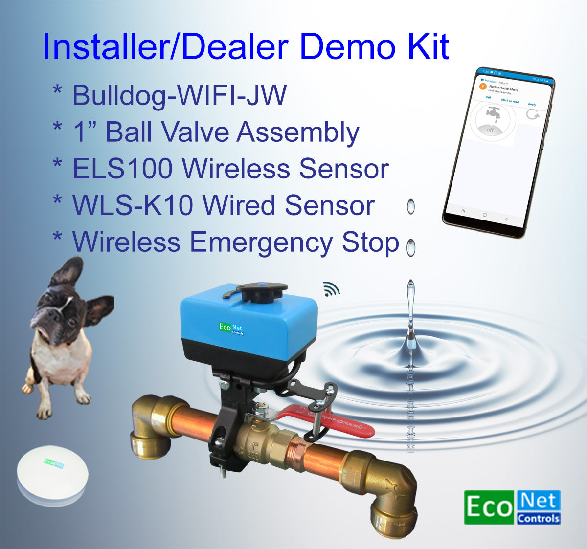 Bulldog-WIFI-JW Installer Demo Kit includes Puck Floor Sensor, Wired Sensor & Emergency Stop