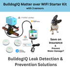 BulldogIQ Matter over WIFI Starter Kit with 3 sensors - Easy Installation, No Plumbing Required, Smart Home Optional
