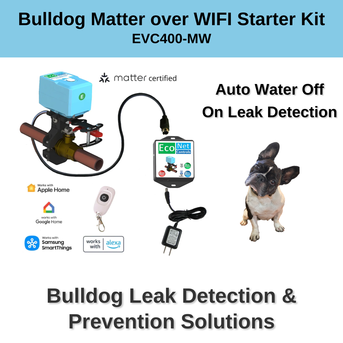 Bulldog Matter over WIFI Starter Kit - Easy Installation, No Plumbing Required, Smart Home Optional