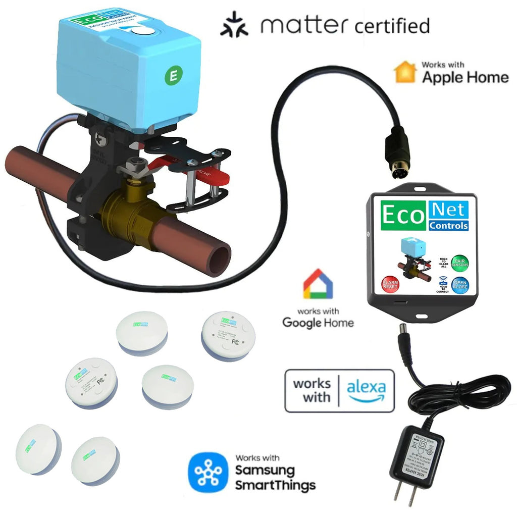 Bulldog Matter over WIFI Starter Kit with 6 sensors - Easy Installation, No Plumbing Required, Smart Home Optional
