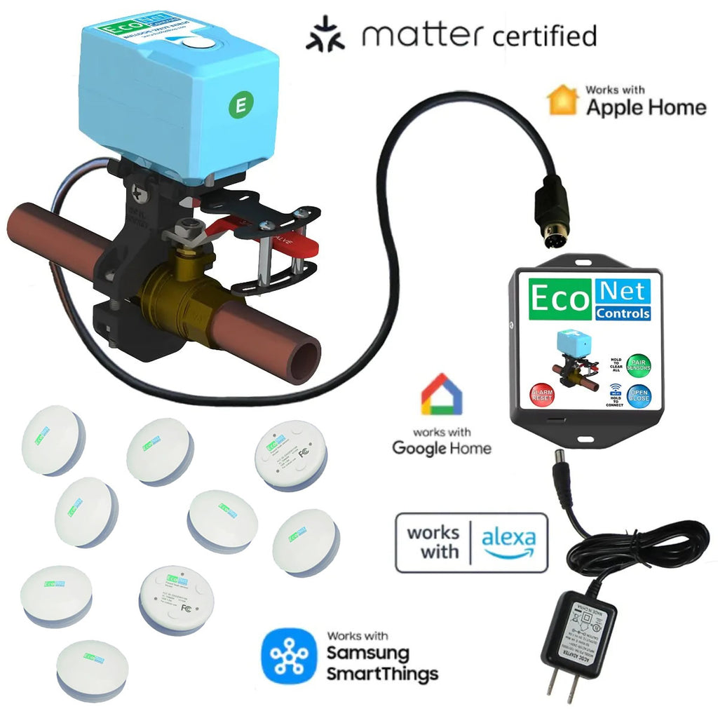 Bulldog Matter over WIFI Starter Kit with 9 sensors - Easy Installation, No Plumbing Required, Smart Home Optional