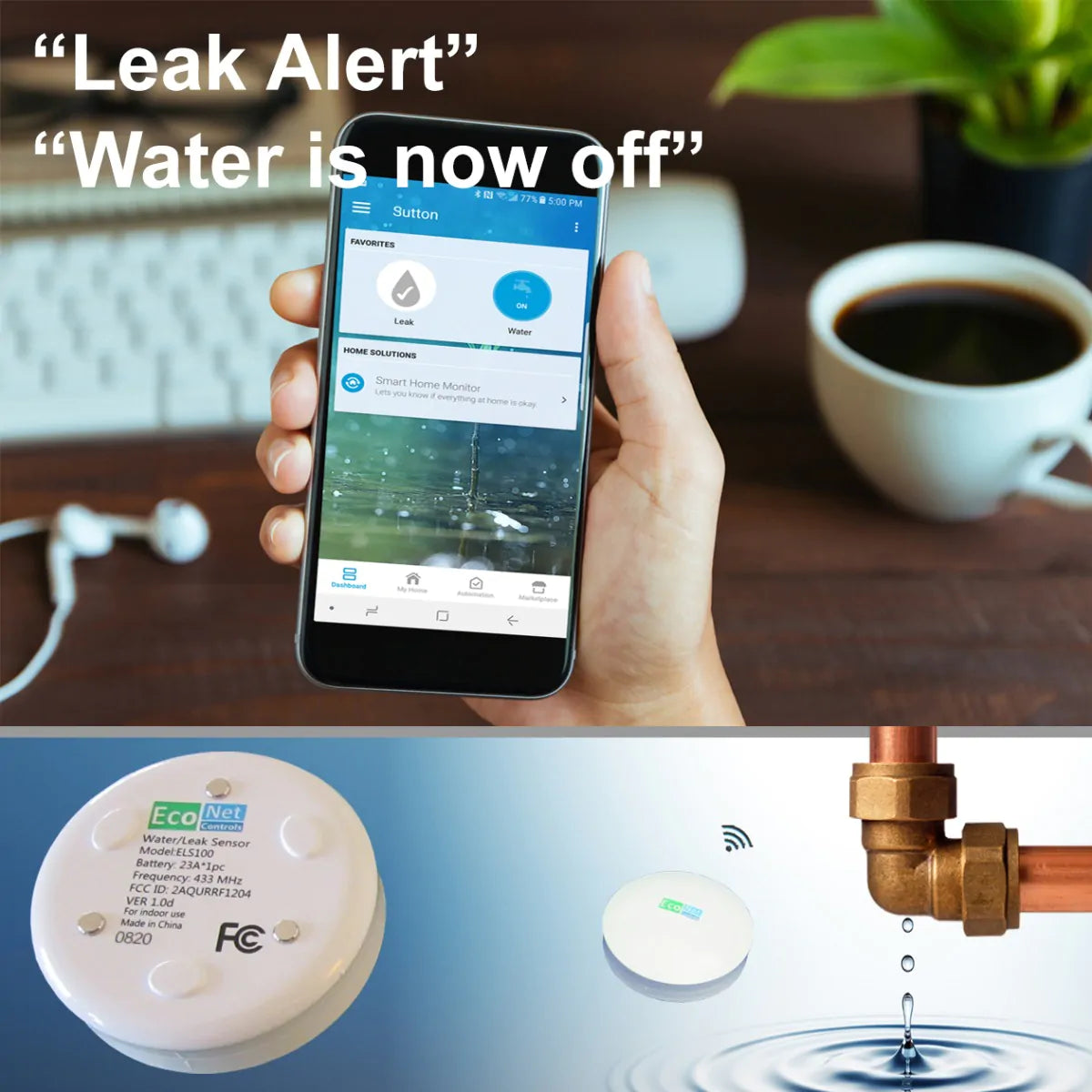 Bulldog-JW ELS100 Leak Sensors, 3-Pack | Compatible with Bulldog-JW Water Shutoff System | Free Shipping
